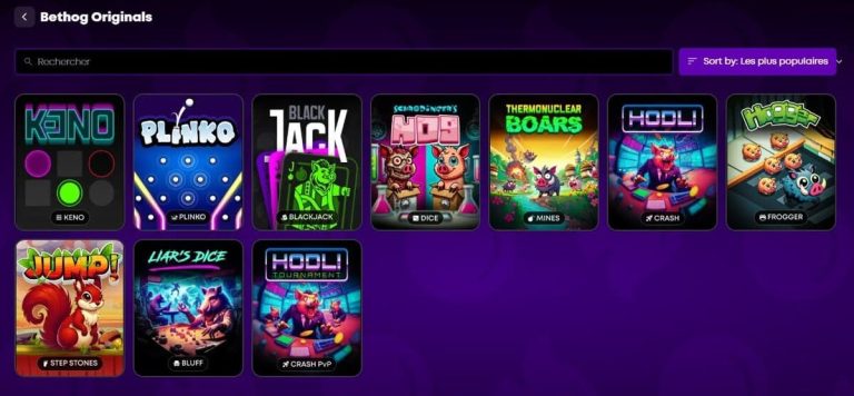 BetHog Casino jeux
