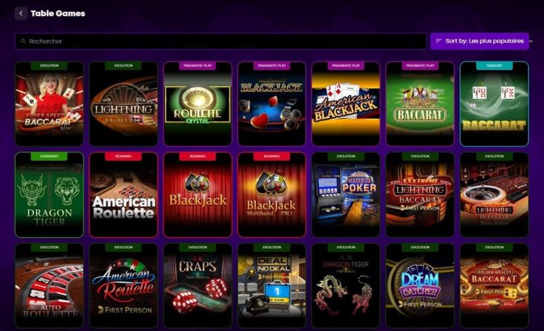 BetHog Casino jeux table