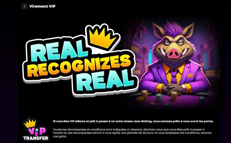 BetHog Casino VIP transfer